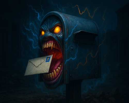 Screaming mailbox creature